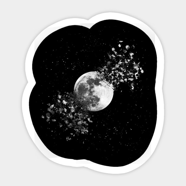 Moon Explosion Sticker by 24julien